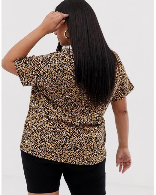 Nike Cotton Plus Leopard Print T-shirt in Brown | Lyst