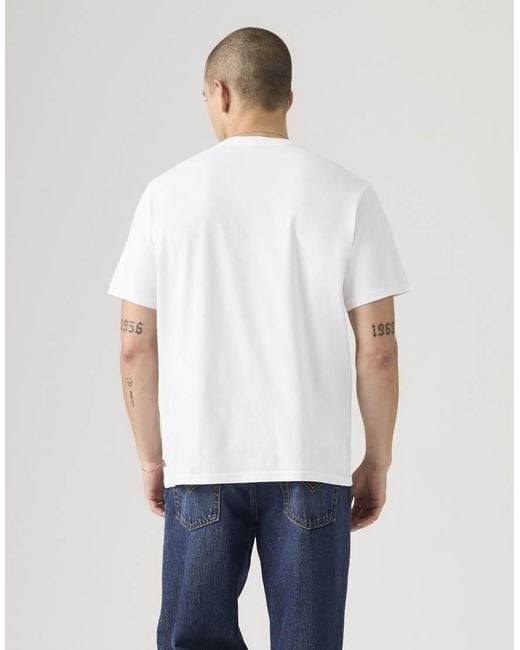 Levi's White Relaxed Fit Graphic T-Shirt for men