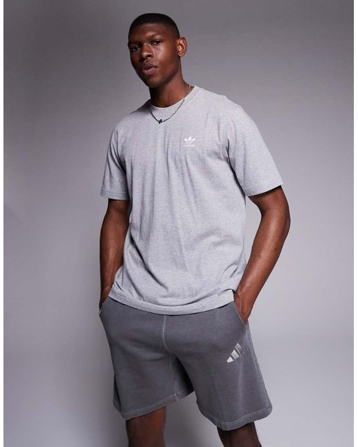 Adidas Originals Gray Trefoil Essentials T-Shirt for men