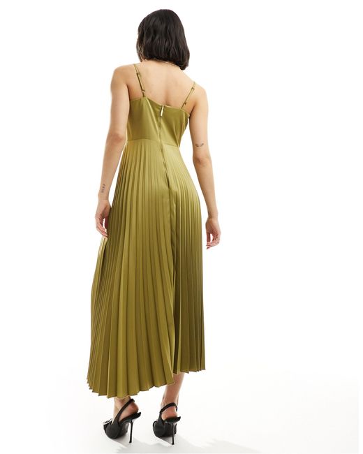 Closet Green Cowl Neck Pleated Midaxi Dress