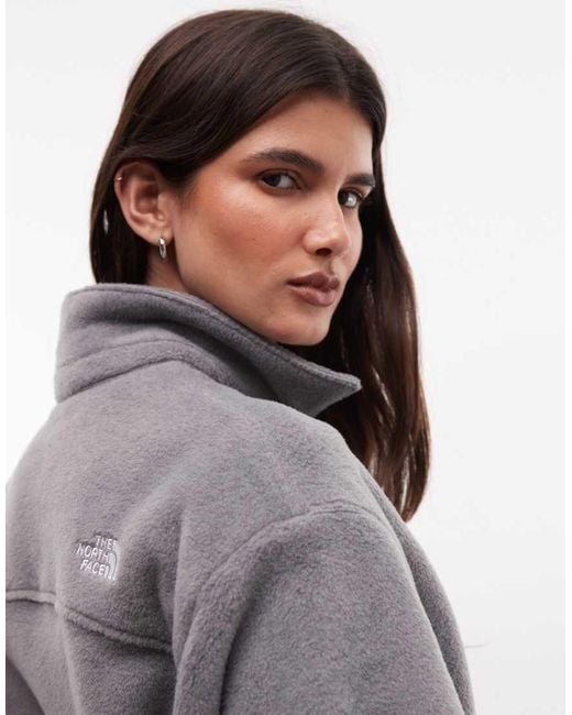 The North Face Gray Collared Fleece Jacket