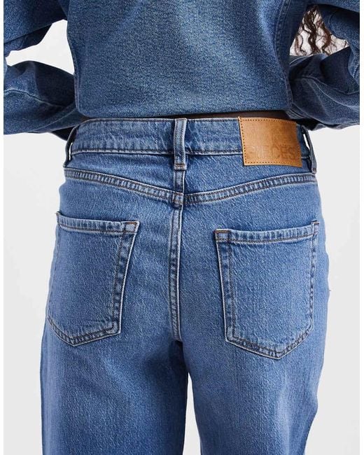 Pieces Blue Grace Barrel Leg Jeans