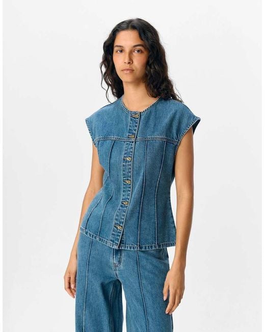 Object Blue Denim Vest