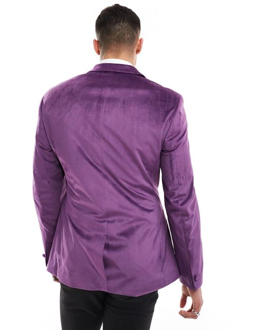 ASOS Purple Skinny Tuxedo Suit Jacket for men