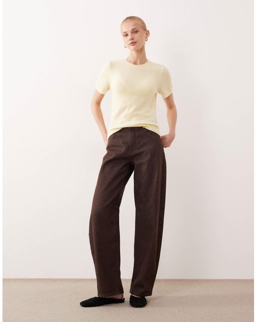 Abercrombie & Fitch Natural – körpernah geschnittenes strick-t-shirt