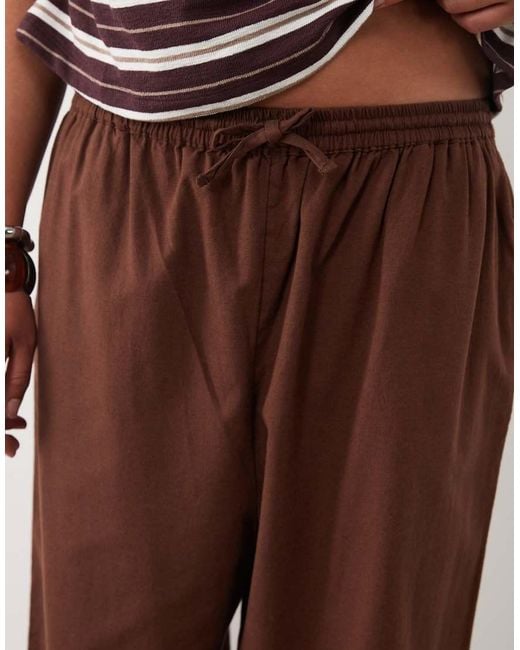 ASOS Brown Asos Design Curve Linen Pants