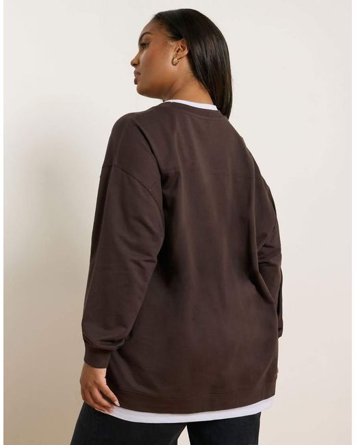 Yours Clothing Brown 2-In-1 Jumper