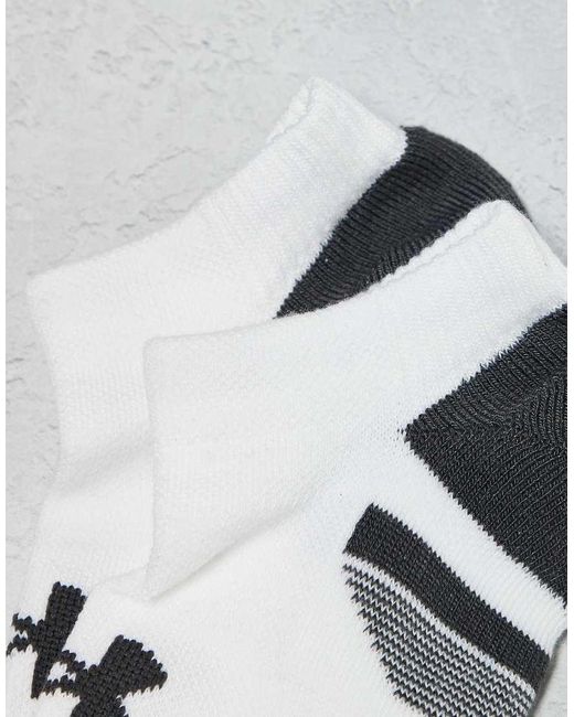 Pack De 3 Pares De Calcetines Tobilleros Blancos Y Grises Performance Tech De Under Armour de hombre de color Metallic