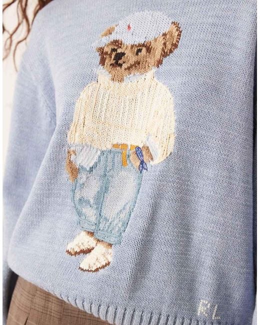 Jersey Azul Con Polo Bear De Punto De Polo Ralph Lauren de color Gray