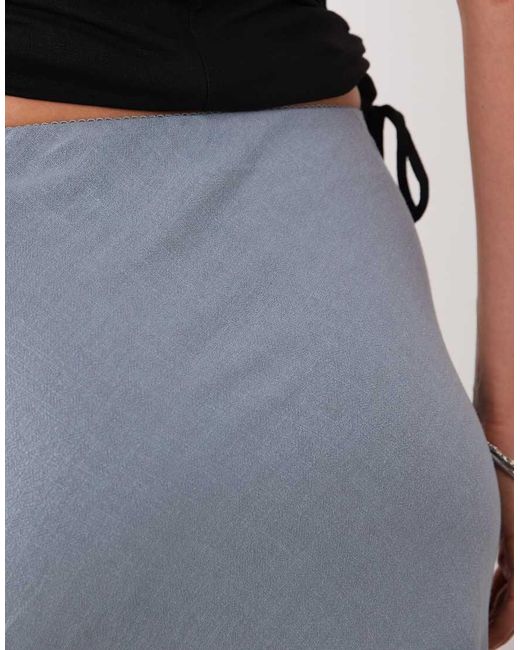 ASOS White Linen Look Bias Midaxi Skirt