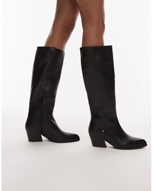 Bronx Refined Western Knee Boot In Black Lyst Bronx Refined Western Knee Boot In Black Lyst