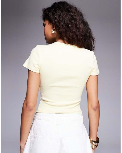 Princess Polly White Baseline Ribbed Cropped Baby Tee