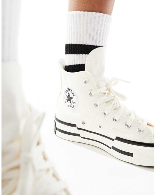 Chuck 70 plus - baskets montantes - crème Converse en coloris White