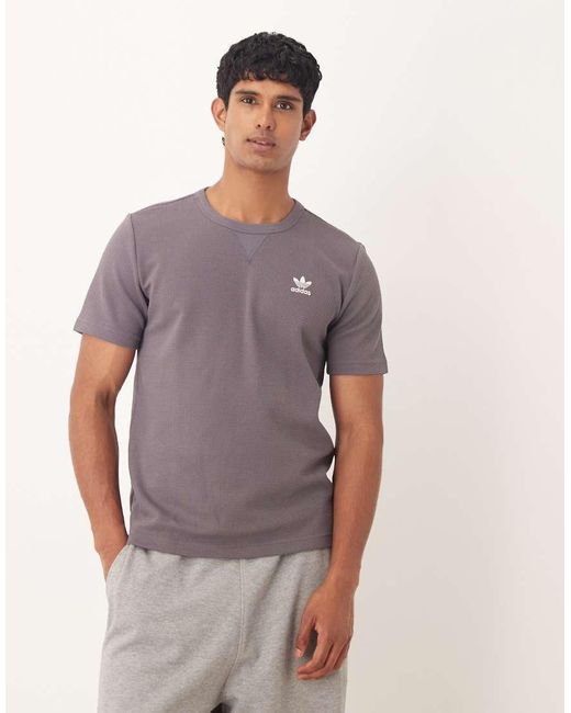 Adidas Originals Purple Essential Waffle T-shirt for men