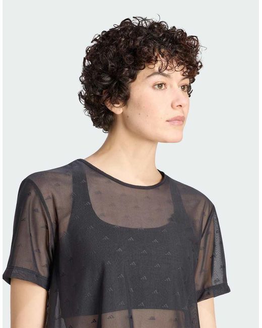 Adidas Originals Black Primelift Essentials Workout Boxy Mesh T-shirt