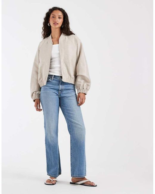 & Other Stories White Matt Satin Bomber Jacket