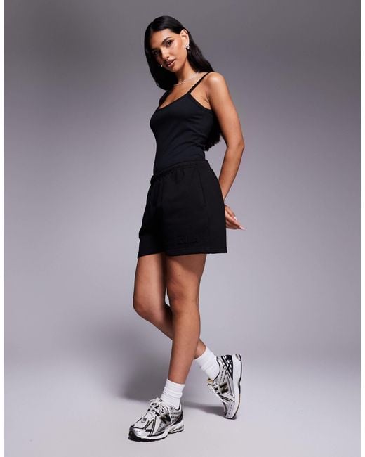 Kaiia Black Bubble Embossed Logo Back Pocket Detail Mini Sweat Shorts