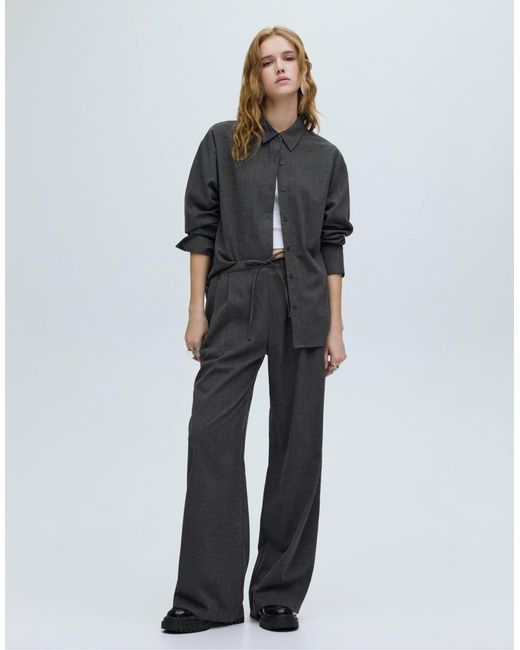 Pull&Bear Gray – hemdbluse