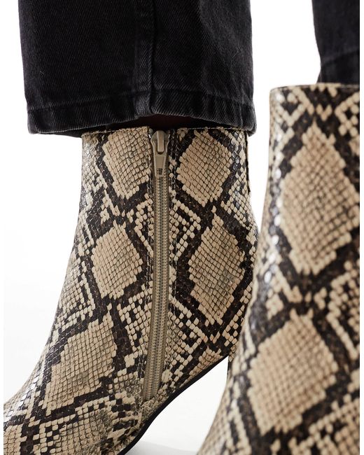 London Rebel Black Maddie Block Heel Ankle Boot