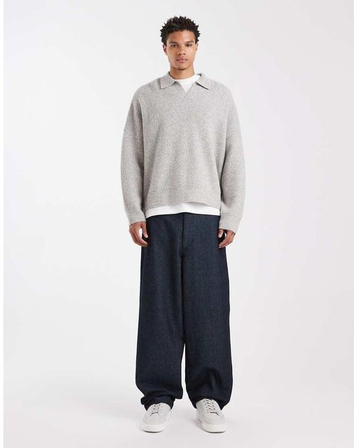 ASOS Gray Loose Straight Jeans for men