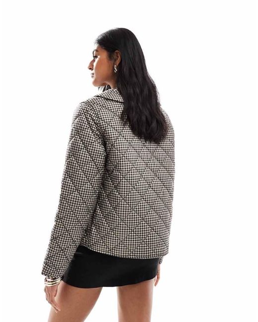 ONLY Gray Collared Quilted Jacket