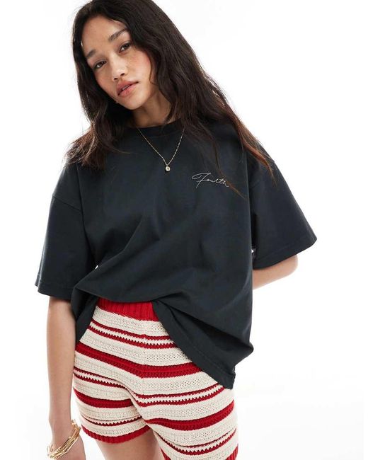 4th & Reckless Oversized T-Shirt Met Print Op De Achterkant in het Blue