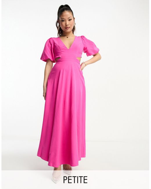 Forever New Maxi jurk Met Pofmouwen in het Roze Lyst NL