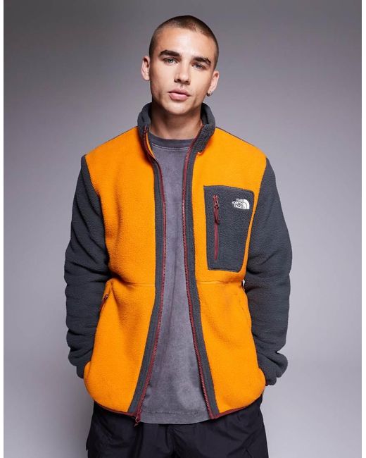 The North Face Orange Yumiori Full Zip Colourblock Fleece for men