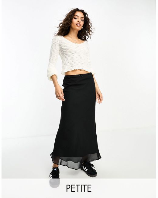 Miss Selfridge White Chiffon Bias Maxi Skirt