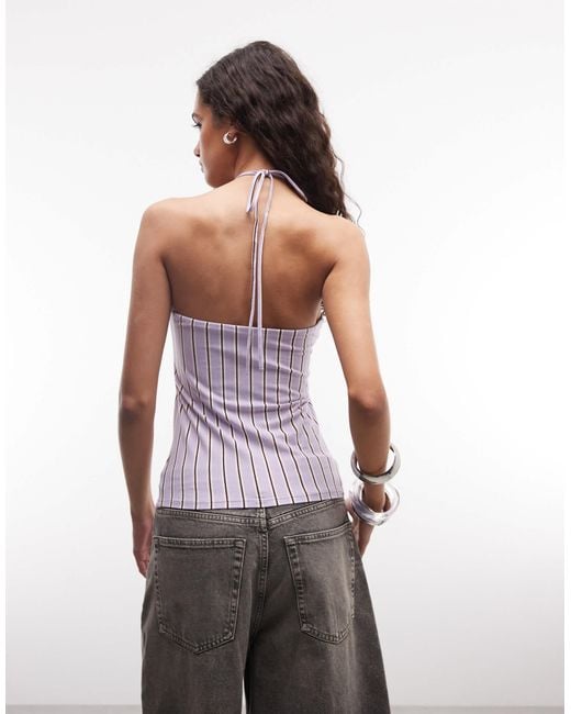 Monki Purple Tie Back Halter Top
