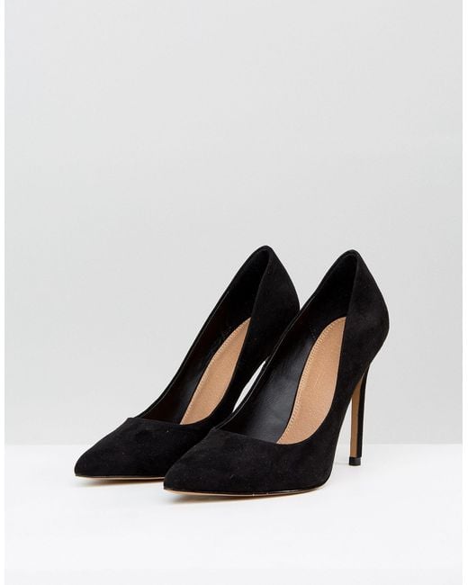asos black court shoes