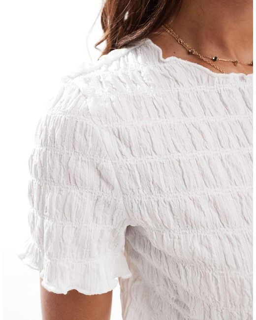 Vero Moda T-Shirt Met Korte Mouwen En Textuur in het White