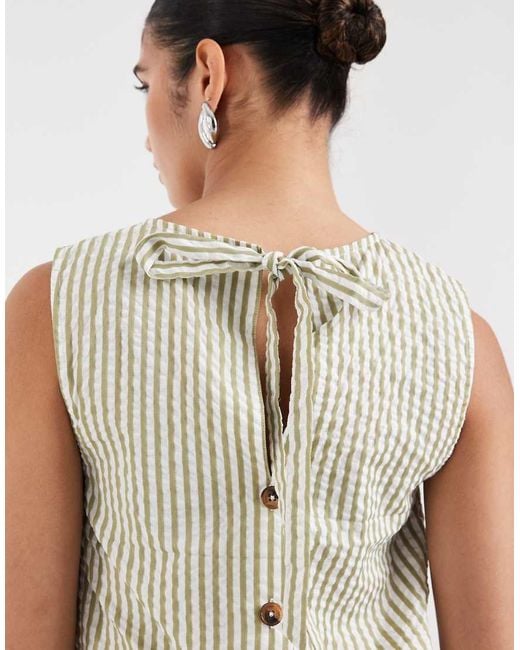 ASOS White Asos Design Maternity Seersucker Sleeveless Co-ord Top