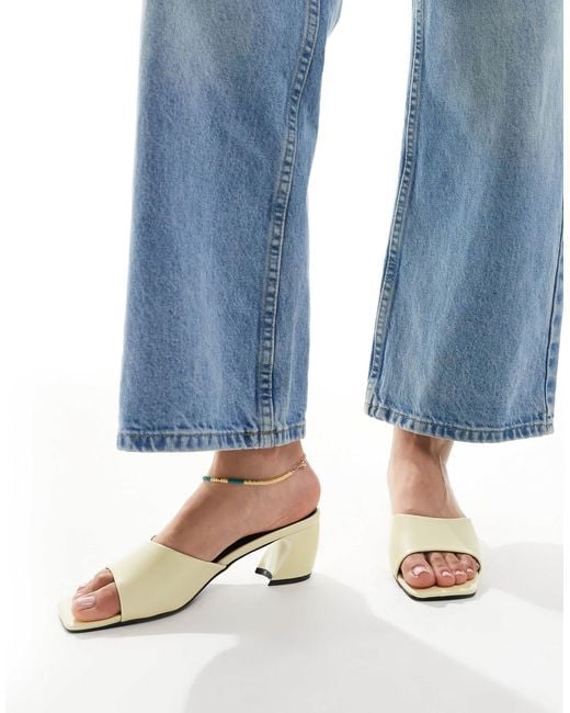 Raid Blue Saanvi Block Heeled Mules