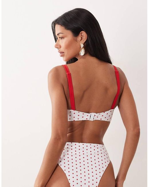 Peek & Beau Brown Underwire Bikini Top With Contrast Straps