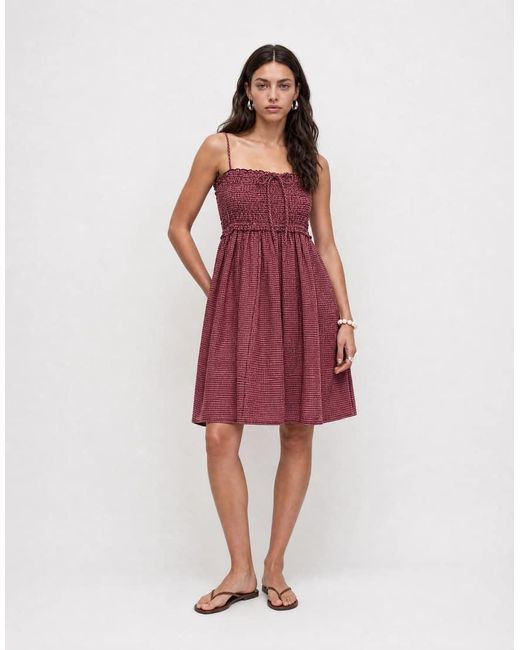 Collusion Purple Smock Tie Detail Mini Dress
