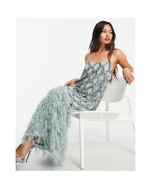 asos geo sequin dress Asos Collection Geo Tribal Embellished Tank Iridescent Sequin Dress, $180 | Asos