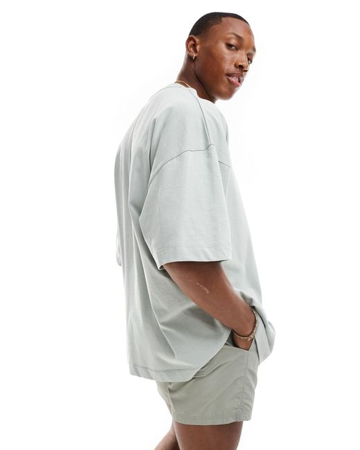 T-shirt épais ultra oversize ASOS pour homme en coloris Gray