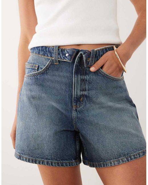 Cotton On Blue High Rise 90s Denim Shorts