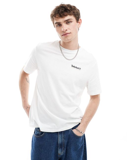 T-shirt oversize avec large imprimé rochers au dos - blanc Timberland pour homme en coloris Natural