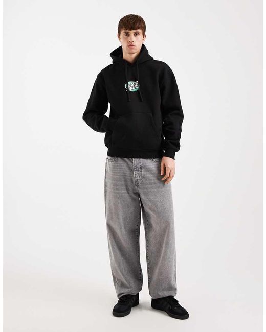 Santa Cruz Black Vertigo Logo Back Graphic Hoodie for men