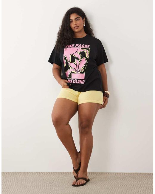 ASOS Black Asos Design Curve T-shirt With The Palm Abstract Art Graphic