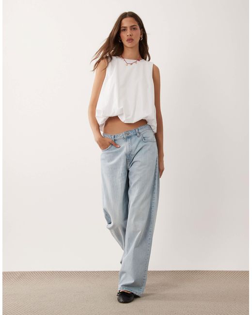 ASOS White Bubble Hem Top