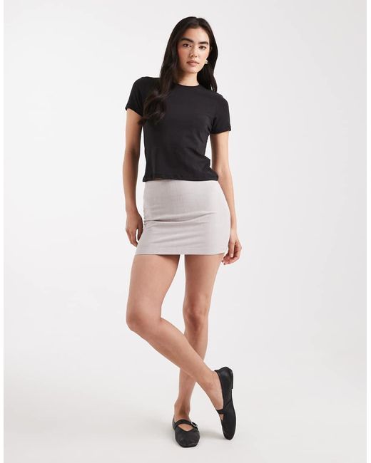 ASOS White Linen Look Mini Skirt
