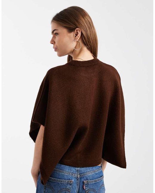 ASOS Brown Knit Cape Sweater