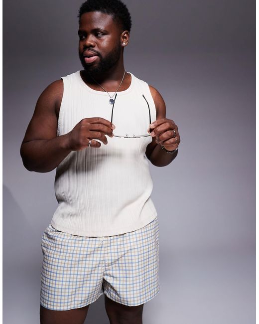 ASOS – halblange badeshorts in White für Herren