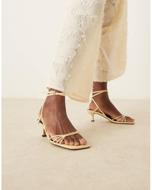 ASOS Natural Hammock Strappy Kitten Heel Sandals