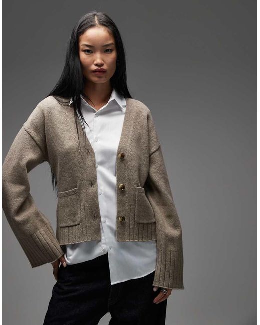 & Other Stories Getailleerd Vest Van Wolmix Met Volumineuze Mouwen in het Gray