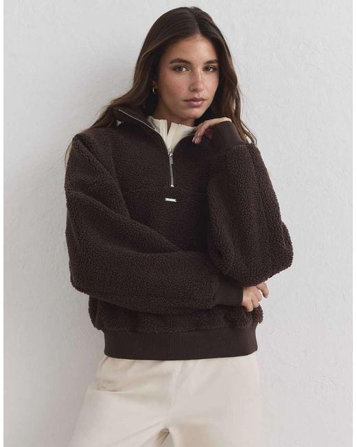 Aim'n Black Chocolate Pile Half Zip