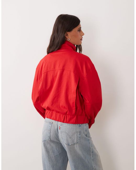 Jdy Red Funnel Neck Jacket